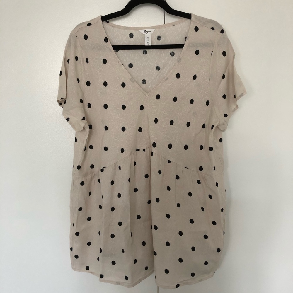 NWOT Thyme Maternity Polka Dot Blouse